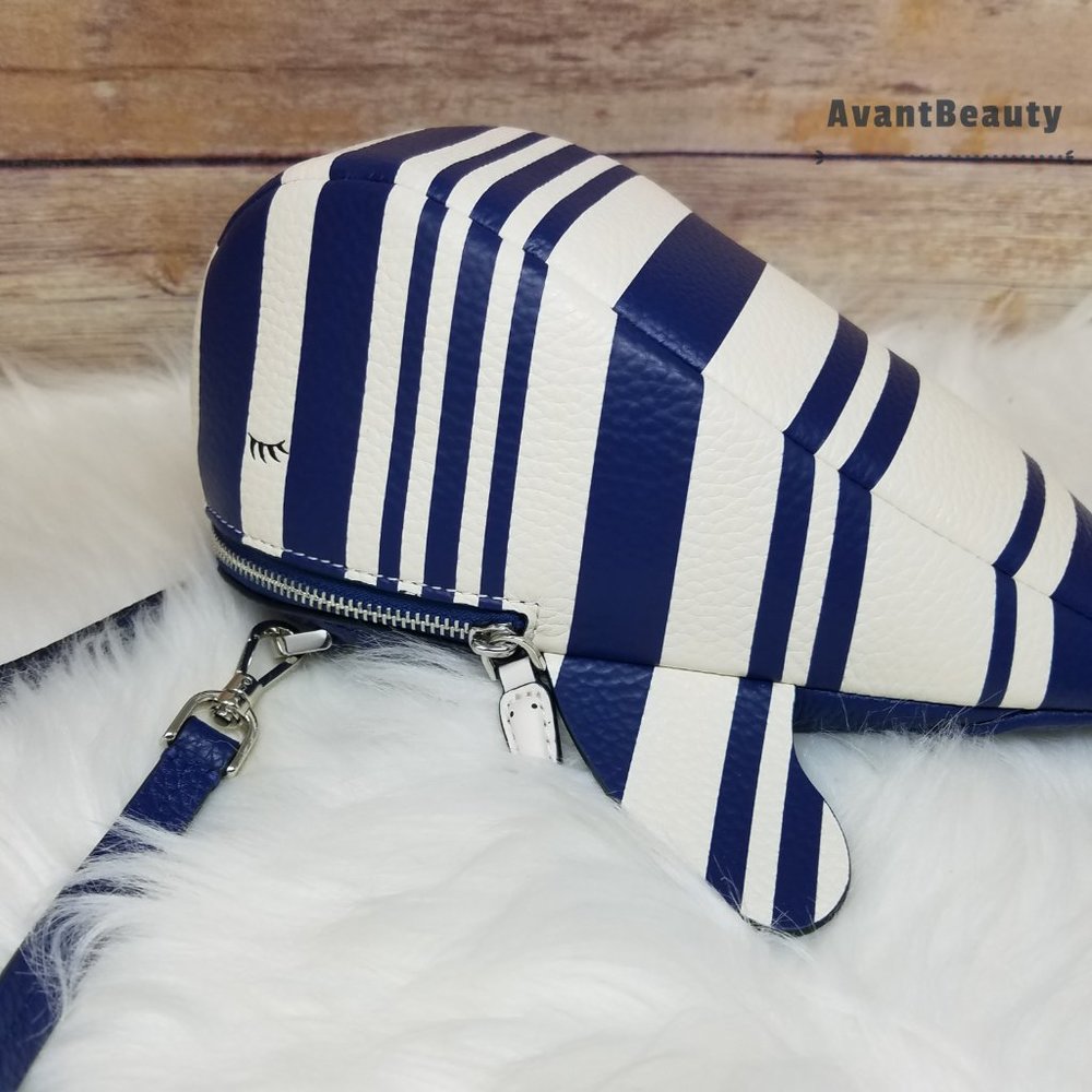 Kate Spade Whale Striped Blue Crossbody Shore Bag - Picture 8 of 15